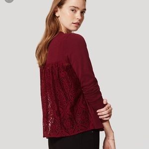 LOFT lace back open cardigan